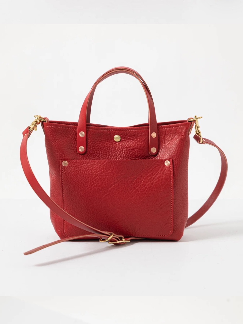 KMM & Co Red Cyprus Mini Travel Tote with Crossbody Strap